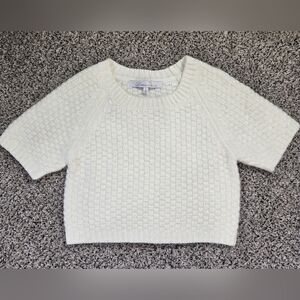 Lovers + Friends Cropped Cream Knit Sweater Womens Size Small NWOT Soft & Cozy